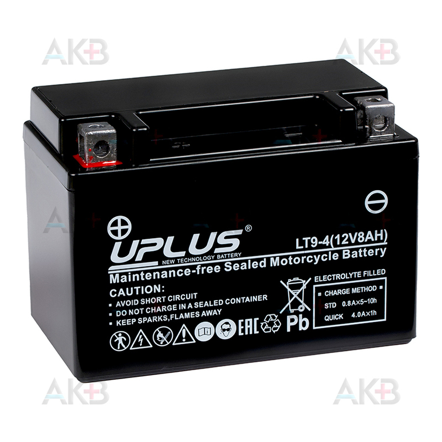 Мото аккумулятор Uplus LT9-4 12V 8Ah 120А прям. пол. (150x87x105) Super Start AGM