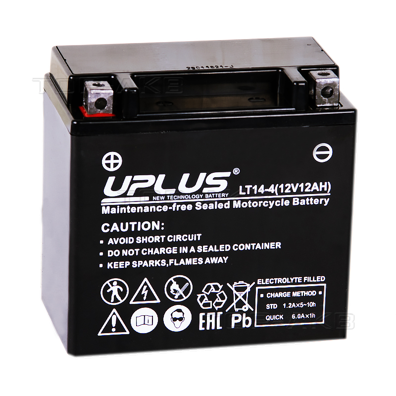 Мото аккумулятор Uplus LT14-4 12V 12Ah 200А прям. пол. (150x87x145) Super Start AGM