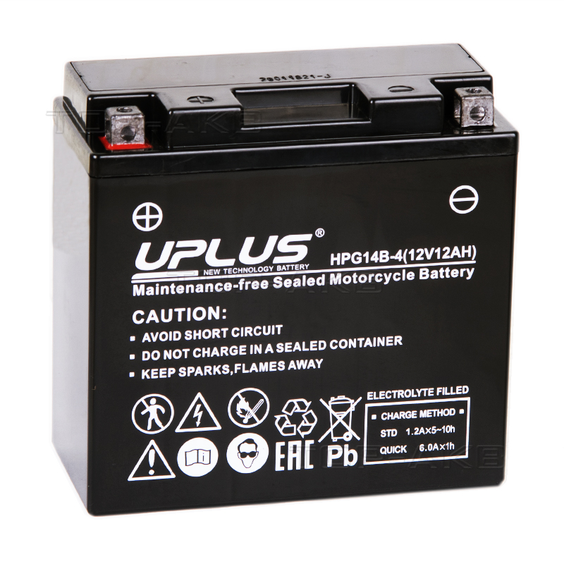 Мото аккумулятор Uplus HPG14B-4 12V 12Ah 210А прям. пол. (150x69x145) Nano GEL