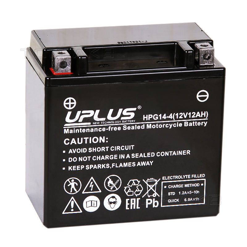 Мото аккумулятор Uplus HPG14-4 12V 12Ah 200А прям. пол. (150x87x145) Nano GEL
