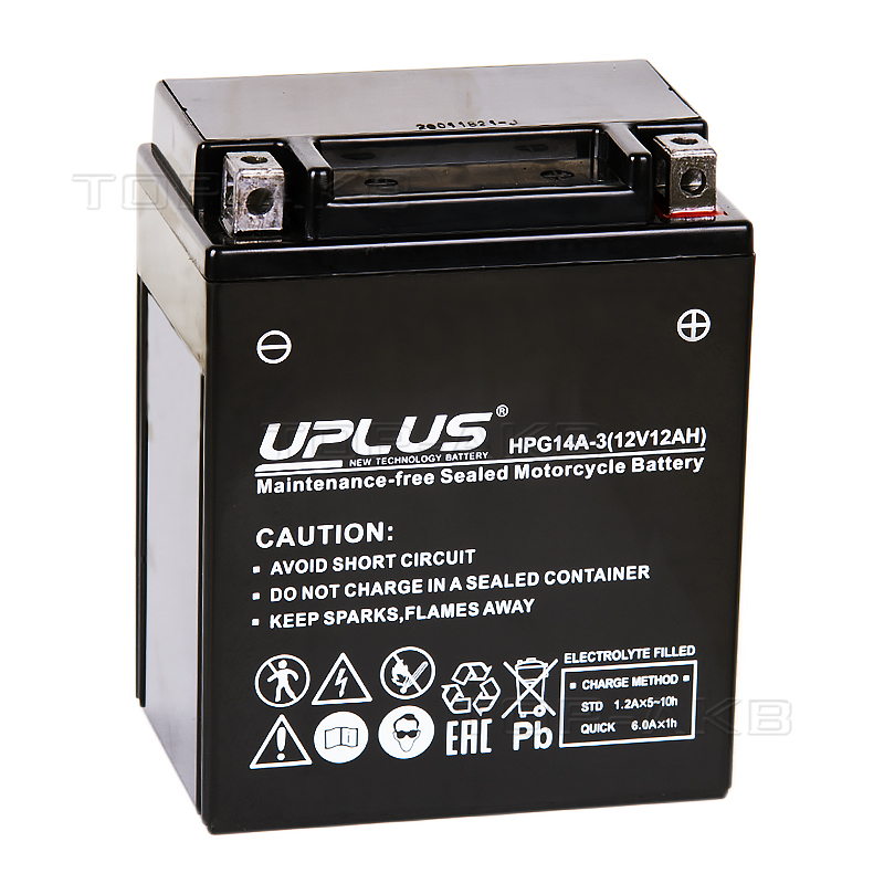 Мото аккумулятор Uplus HPG14A-3 12V 12Ah 180А обр. пол. (135x90x167) Nano GEL
