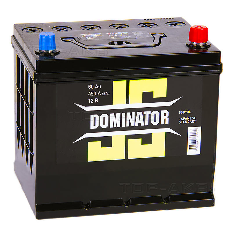 Автомобильный аккумулятор Dominator (JIS) 60 Ач 450А обратная пол. (230x170x225)