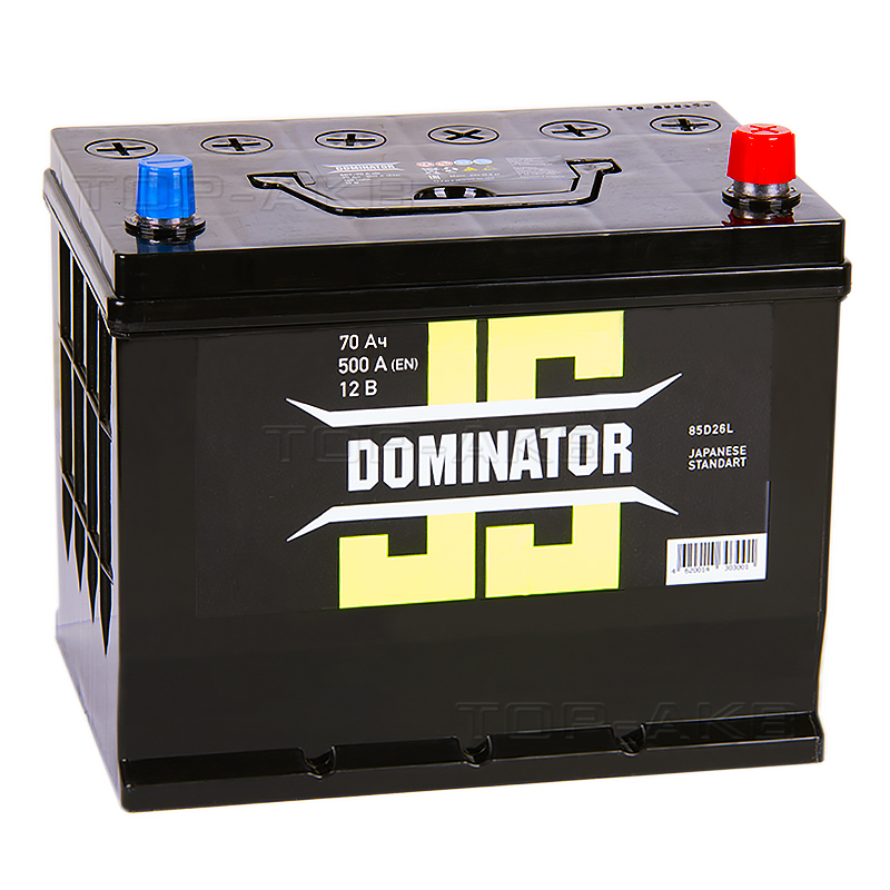 Автомобильный аккумулятор Dominator (JIS) 70 Ач 500А обратная пол. (260x173x225)
