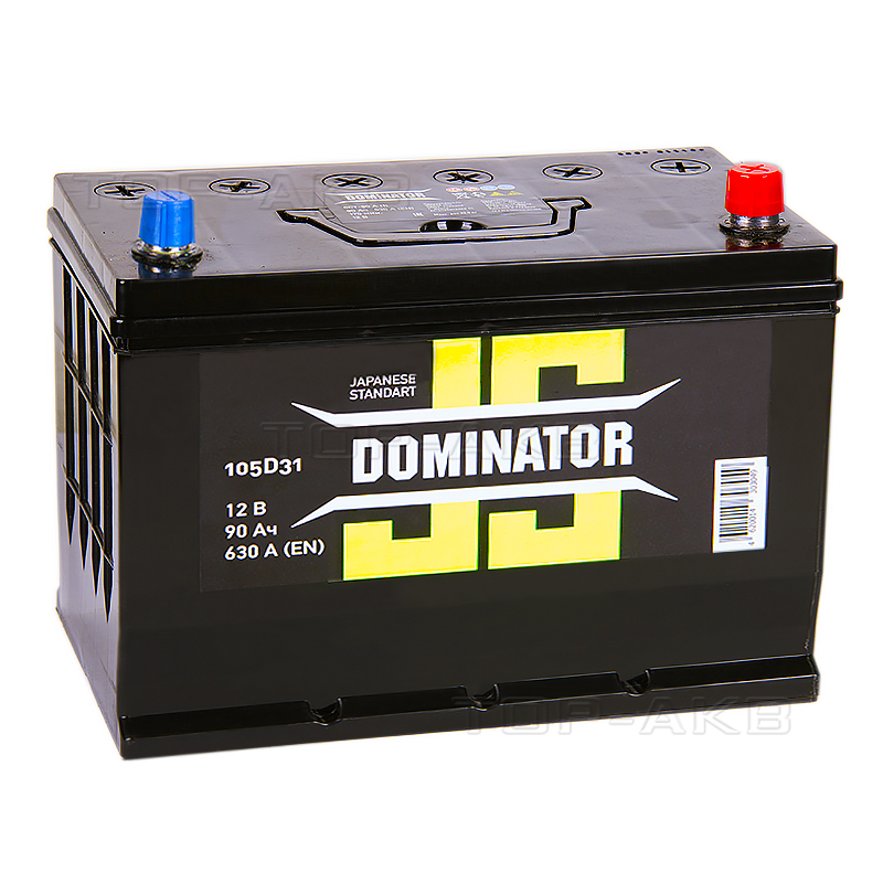 Автомобильный аккумулятор Dominator (JIS) 90 Ач 630А обратная пол. (300x172x223)