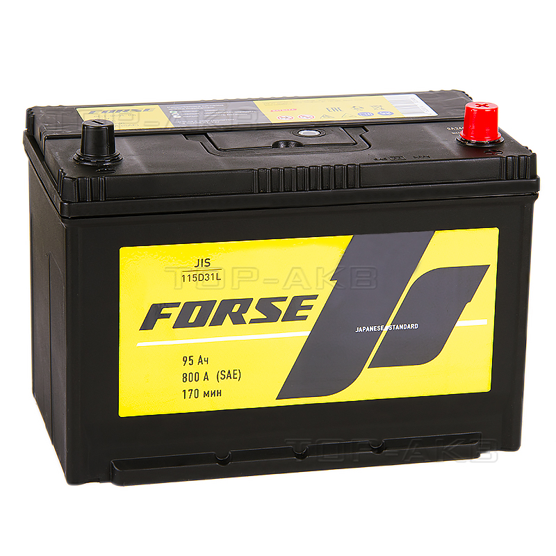 Автомобильный аккумулятор Forse JIS 115D31L 95 Ач 800А обратная пол. (302x173x225)