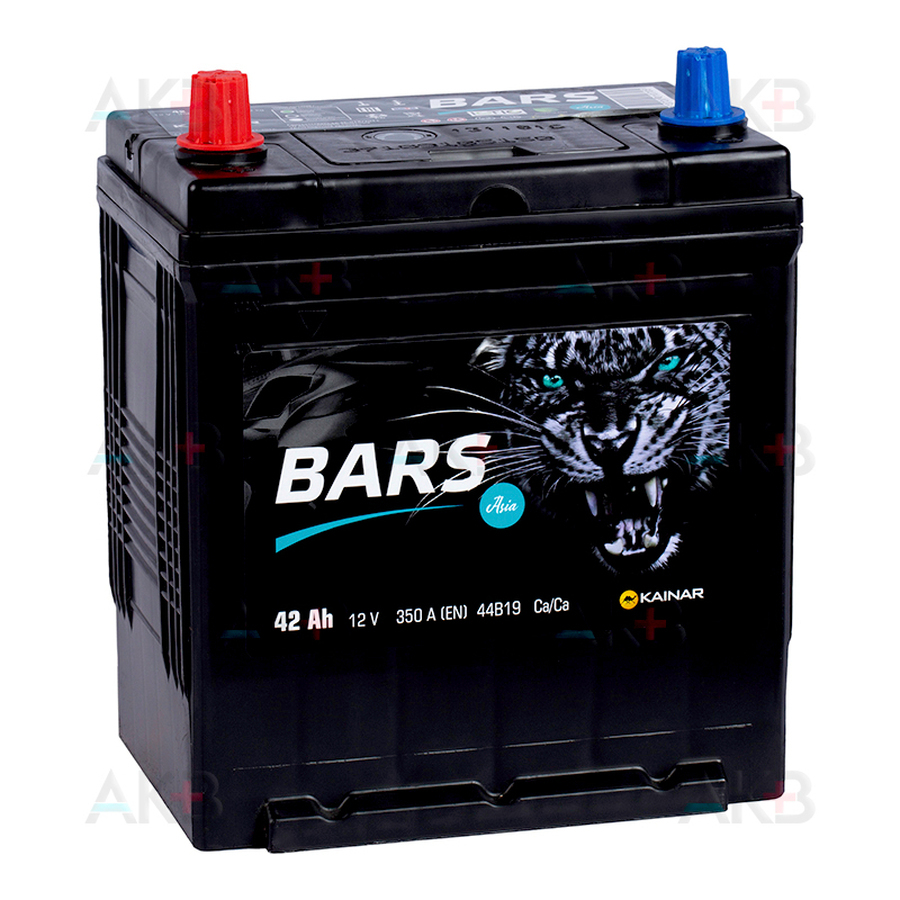 Автомобильный аккумулятор BARS Asia 6СТ-42 VL АПЗ п.п. 44B19R 42Ач 350A (187x127x227)