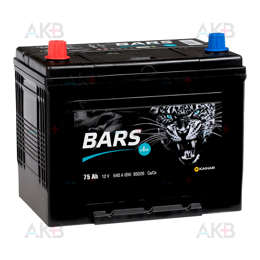 Автомобильный аккумулятор BARS Asia 6СТ-75 VL АПЗ п.п 85D26R 75Ач 640A (261x173x225)