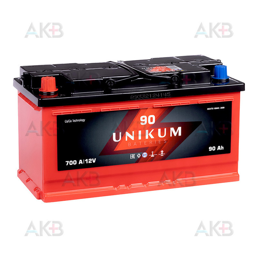 Автомобильный аккумулятор UNIKUM 90L 700A (353x175x190)