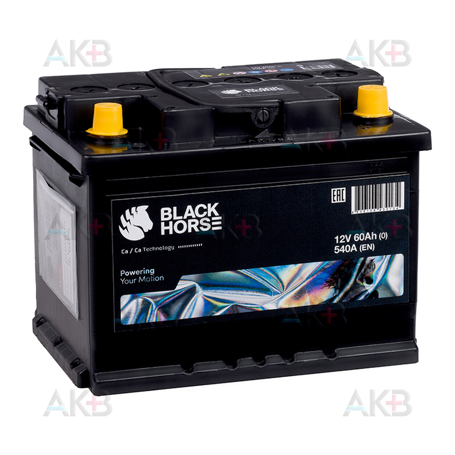 Автомобильный аккумулятор Black Horse 60 Ач 540A обр. пол. низкий (242x175x175)