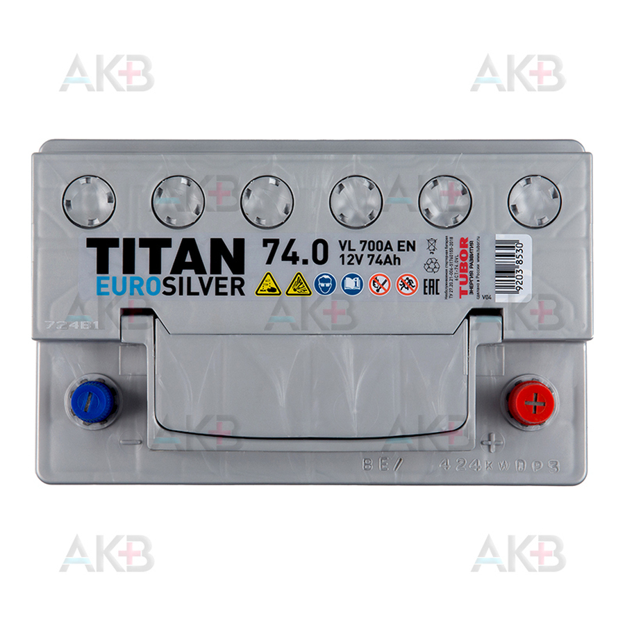 Автомобильный аккумулятор Titan Euro Silver 74R низкий 700A 278x175x175