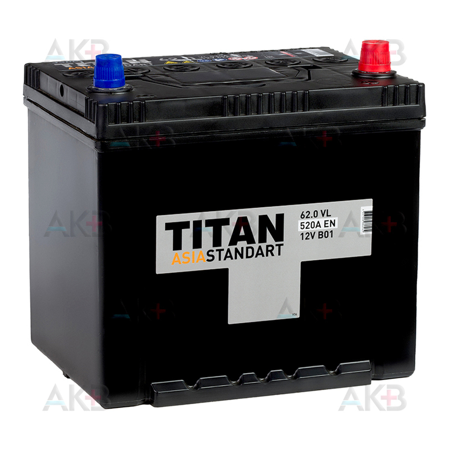 Автомобильный аккумулятор Titan Asia Standart 62R (520А 230x173x225)