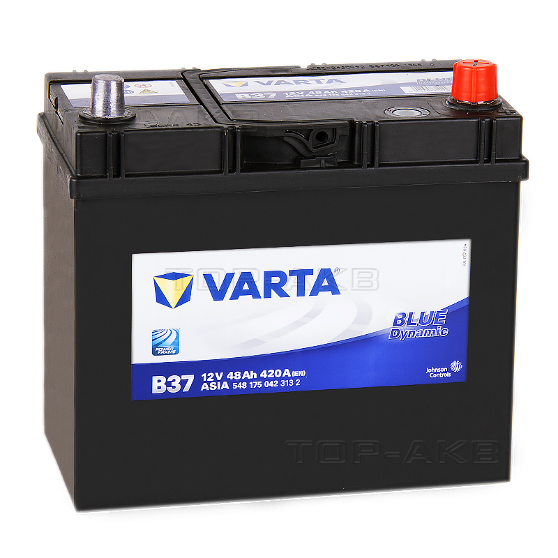 Автомобильный аккумулятор Varta Blue Dynamic B36/B37 ASIA 48R 420A 238x129x227