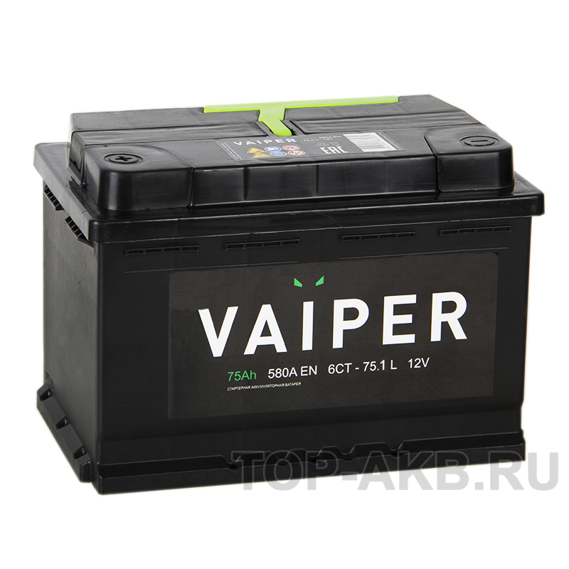Автомобильный аккумулятор Vaiper 75L 580A 275x175x190