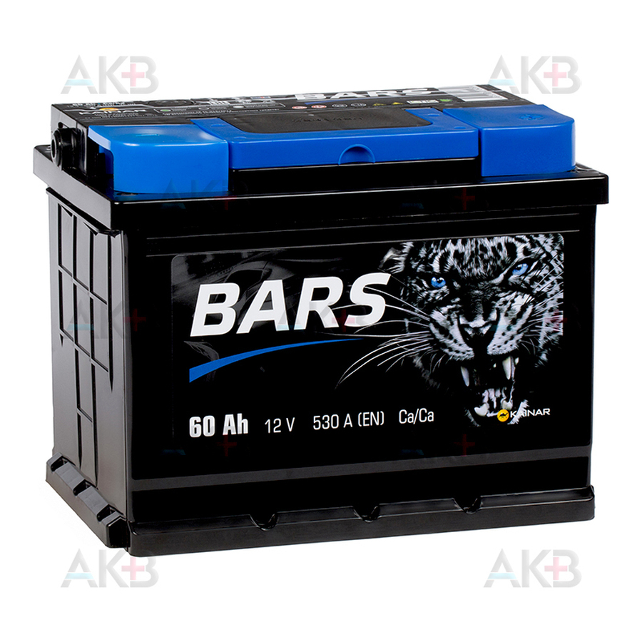 Автомобильный аккумулятор BARS 6СТ-60 АПЗ о.п. 60Ач 520A (242x175x190)