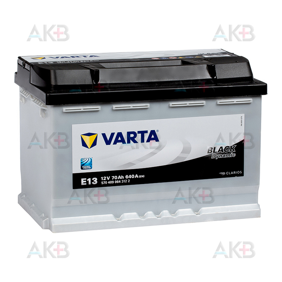 Автомобильный аккумулятор Varta Black Dynamic E13 70R 640A 278x175x190