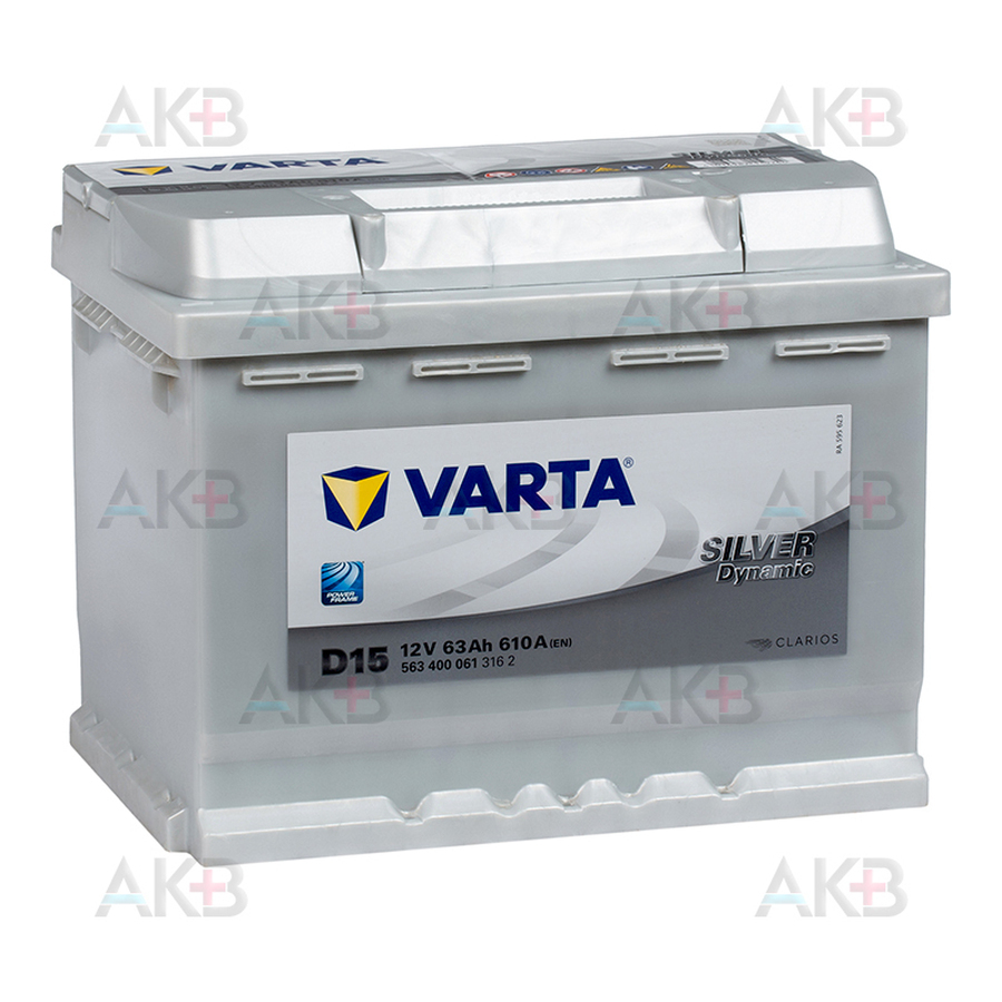 Купить Автомобильный аккумулятор Varta Silver Dynamic D15 63R 610A  242x175x190 (563400061) с доставкой по Санкт-Петербургу