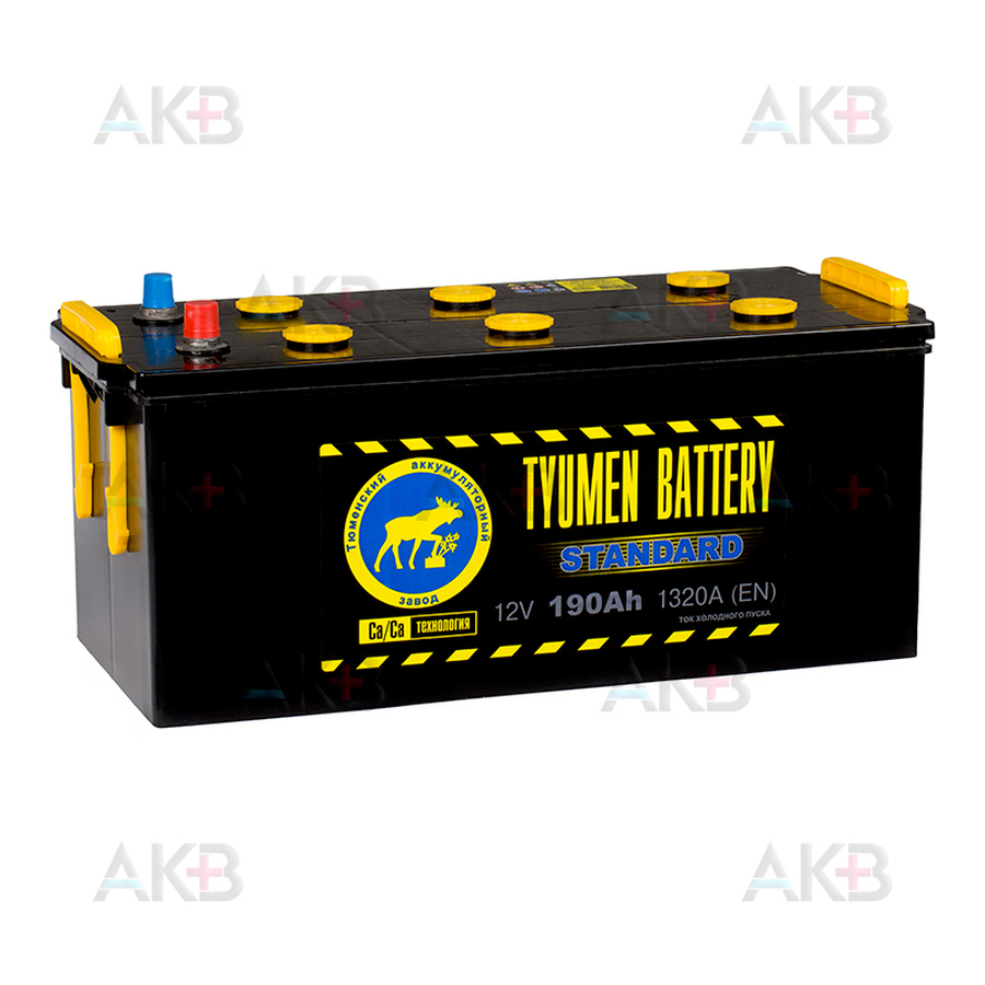 Автомобильный аккумулятор Tyumen Battery Standard 190 Ач прям. пол. 1320A (518x228x238)