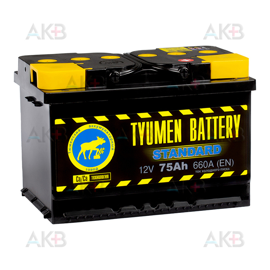 Автомобильный аккумулятор Tyumen Battery Standard 75 Ач обр. пол. 660A (278x175x190)