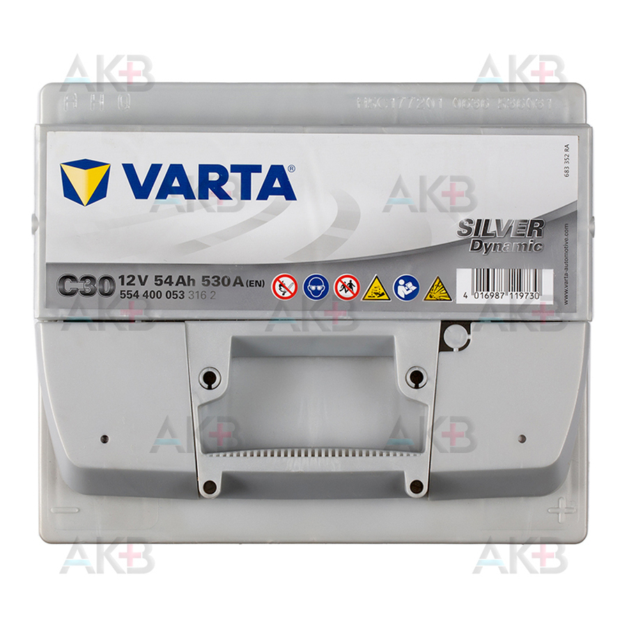 Автомобильный аккумулятор Varta Silver Dynamic C30 54R 530A 207x175x190