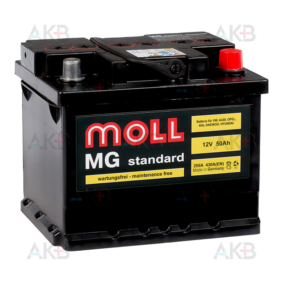 Автомобильный аккумулятор Moll MG Standard 50R 430A 207x175x175