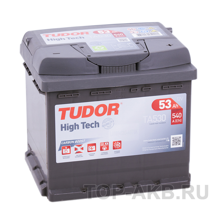 Автомобильный аккумулятор Tudor High-Tech 53R (540A 207x175x190) TA530