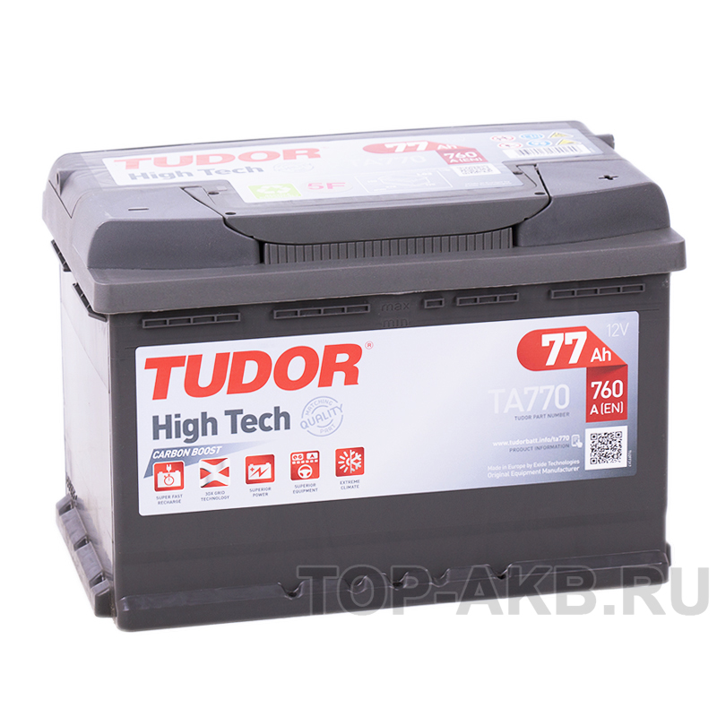 Автомобильный аккумулятор Tudor High-Tech 77R (760A 278x175x190) TA770