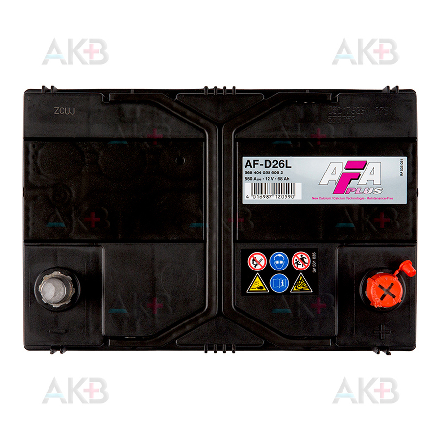 Автомобильный аккумулятор AFA Plus 68 Ач 550A обр. пол. (261x175x220) AF-D26L