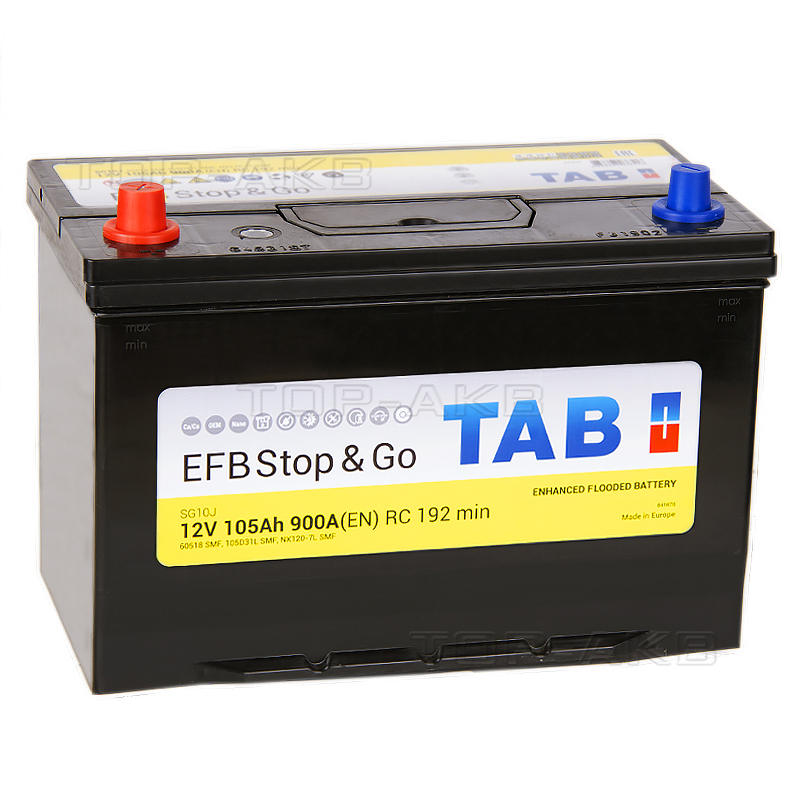 Автомобильный аккумулятор Tab EFB Stop-n-Go 105L (900A 306x173x225) 212105 60519