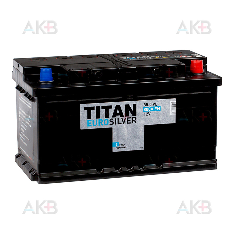Автомобильный аккумулятор Titan Euro Silver 85R низкий 800A 315x175x175