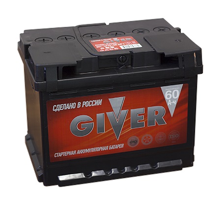 Автомобильный аккумулятор Giver 60R (480A 242x175x190)