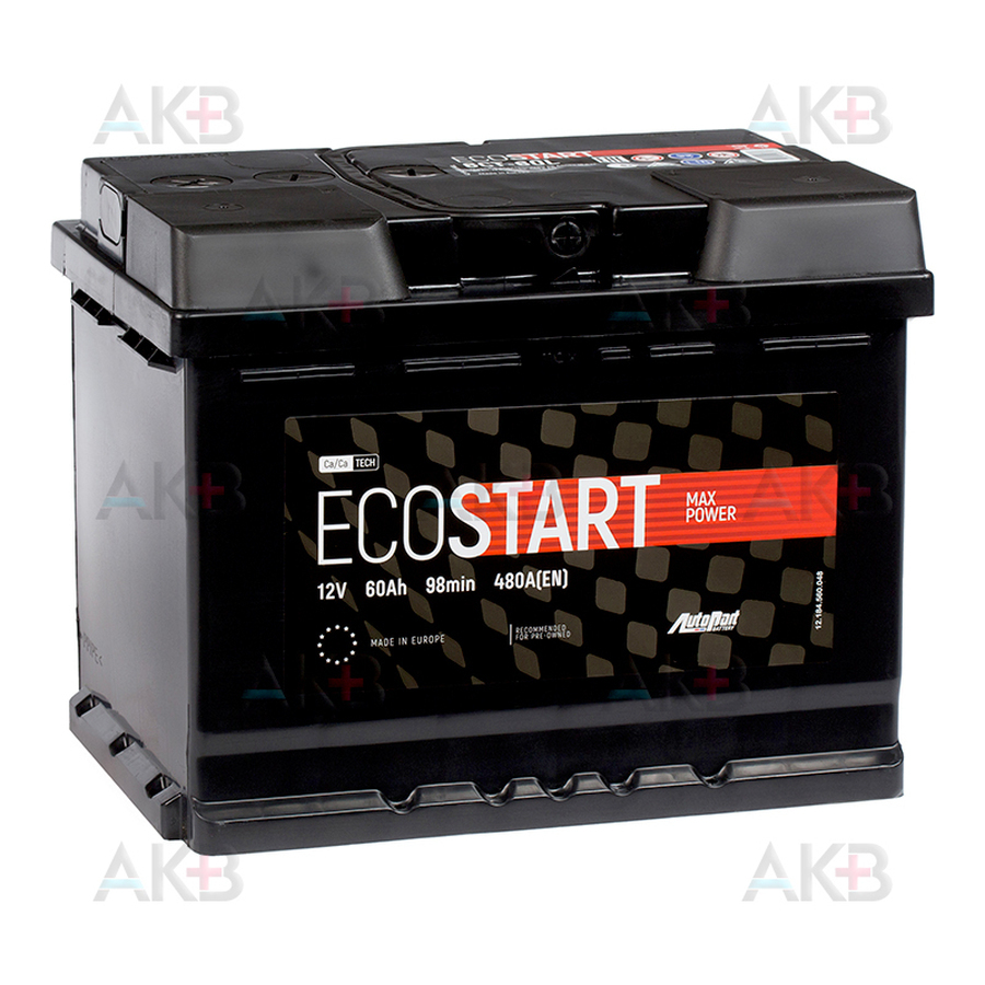 Автомобильный аккумулятор Ecostart 60L (480А 242x175x190)