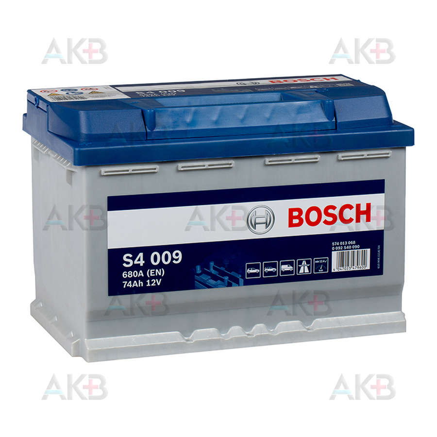 Автомобильный аккумулятор Bosch S4 009 74L 680A 278x175x190