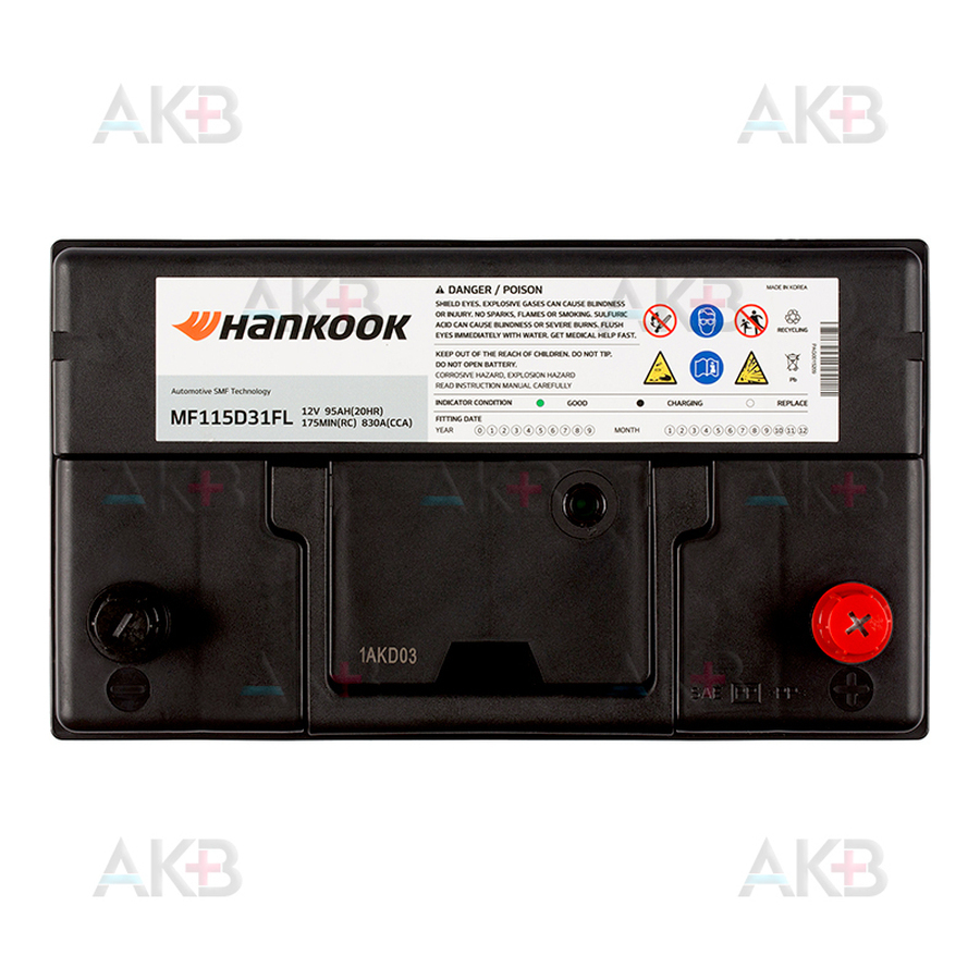 Автомобильный аккумулятор Hankook 115D31L (95R 830A 305х172х225)