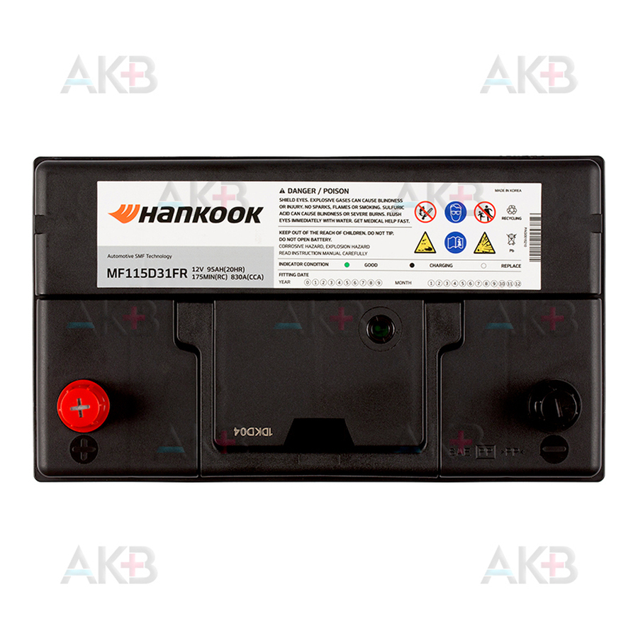 Автомобильный аккумулятор Hankook 115D31R (95L 830A 305х172х225)