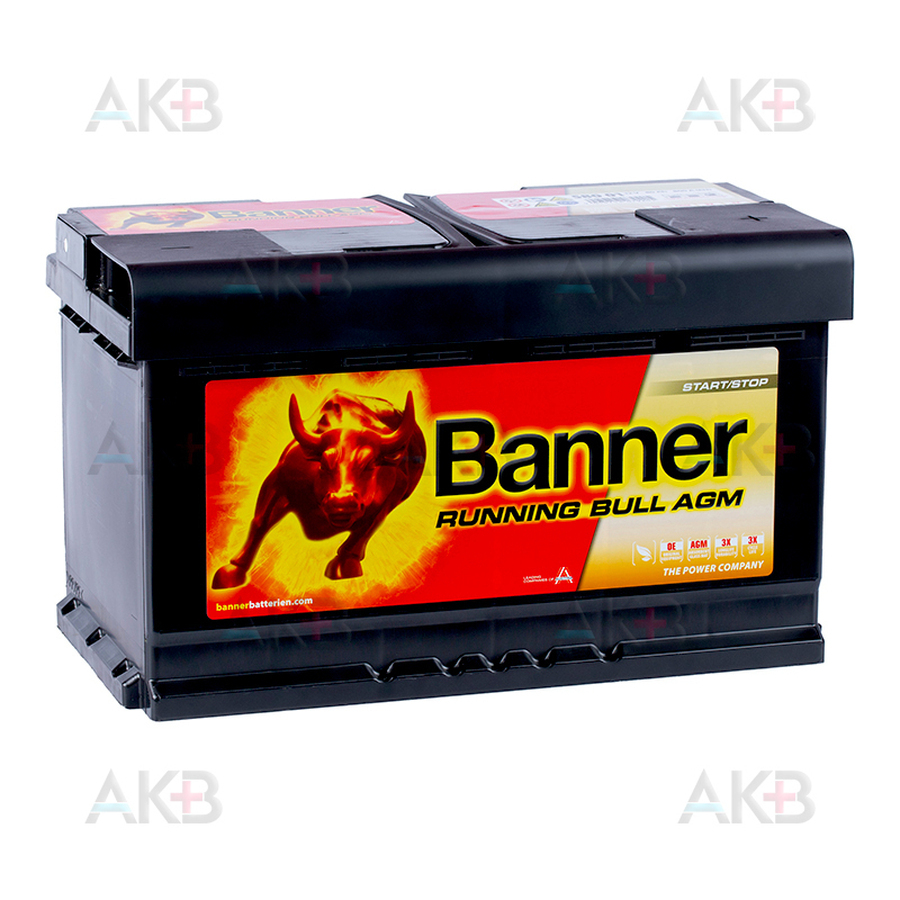 Автомобильный аккумулятор BANNER Running Bull AGM Start-Stop (580 01) 80R 800A 315x175x190