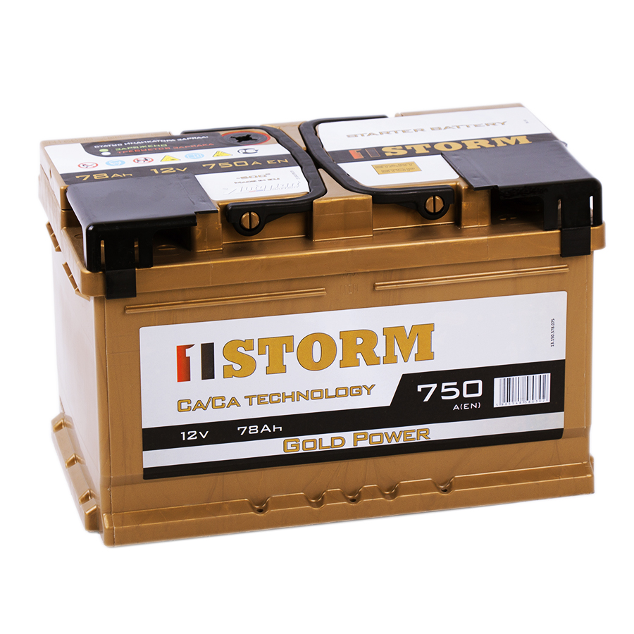 Автомобильный аккумулятор Storm Gold 78R низкий 750A 278x175x175