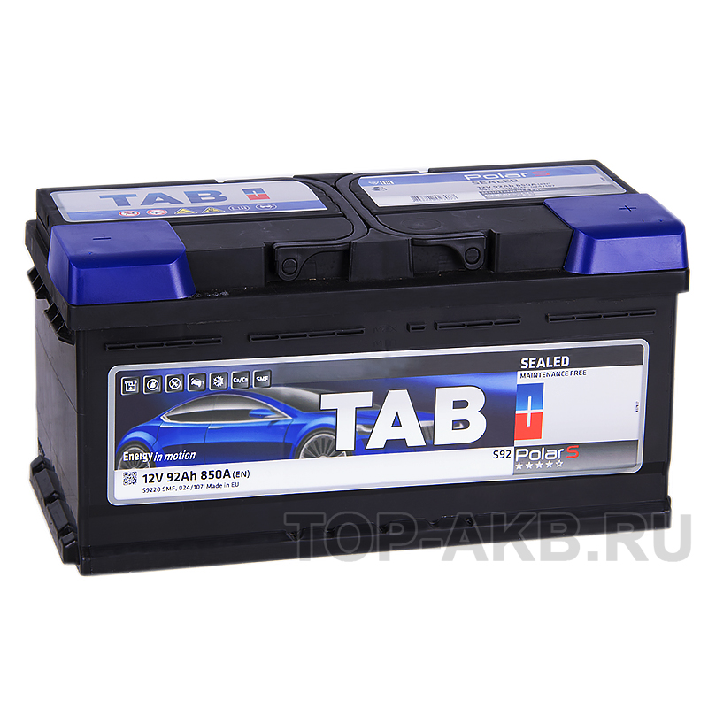 Автомобильный аккумулятор Tab Polar S 92R низкий (800A 353x175x175) 246092 59220