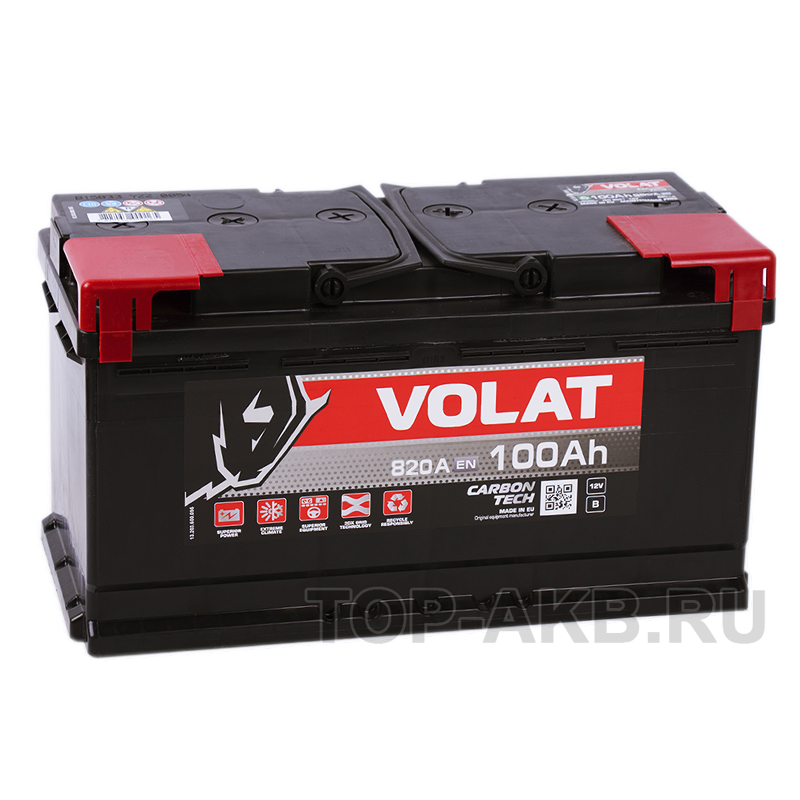 Автомобильный аккумулятор Volat 100R (820A 353x175x190)