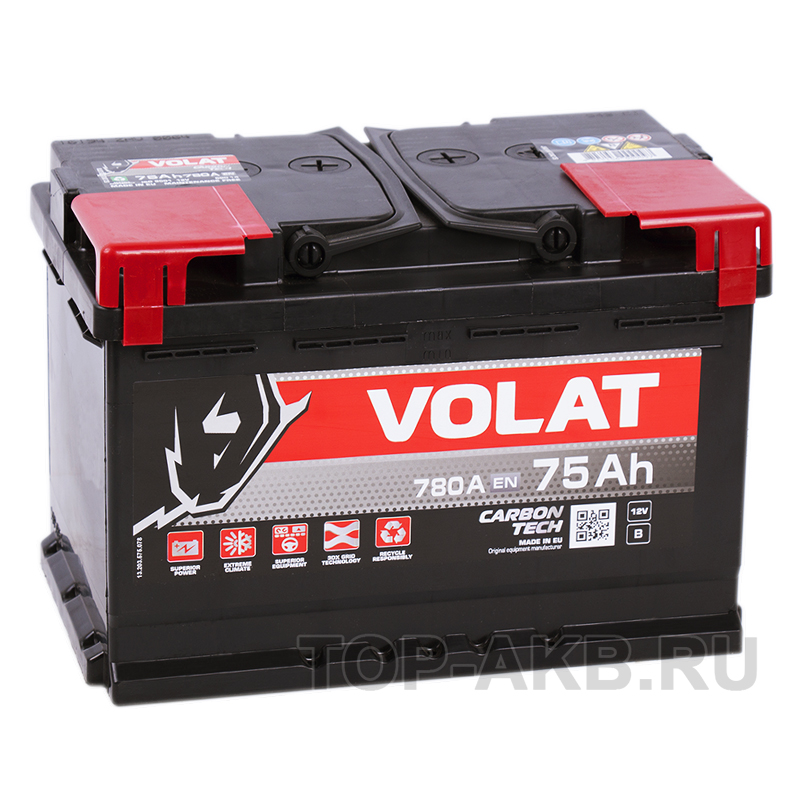 Автомобильный аккумулятор Volat 75R (740A 278x175x190)