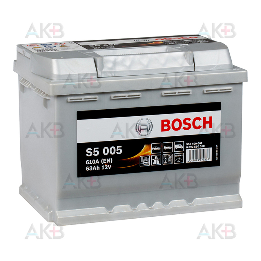 Автомобильный аккумулятор Bosch S5 005 63R 610A 242x175x190