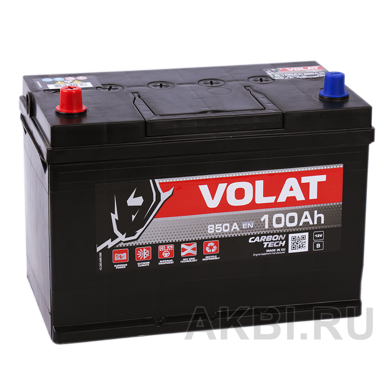 Автомобильный аккумулятор Volat Asia 100L (850A 306x173x225)