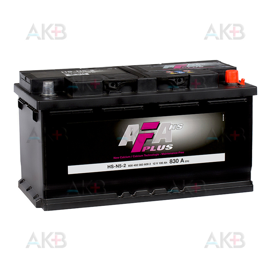 Автомобильный аккумулятор AFA Plus 100 Ач 830A обр. пол. (353x175x190) HS-N5-2
