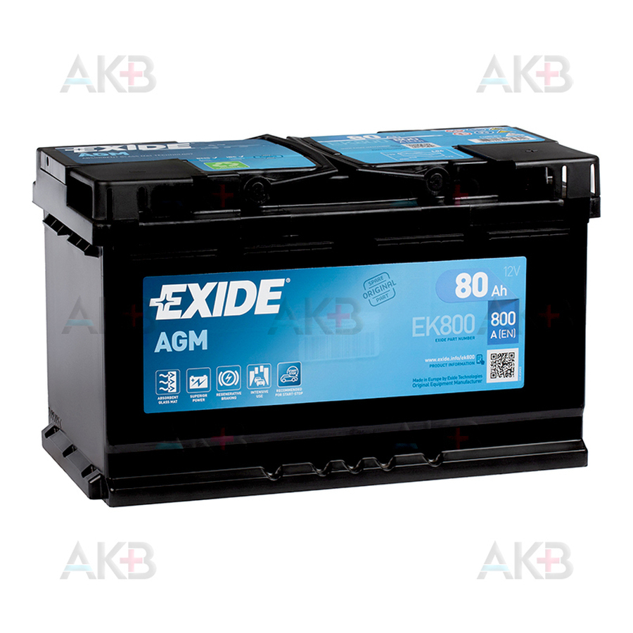 ▷ EXIDE EK800 Batería 80Ah Start Stop