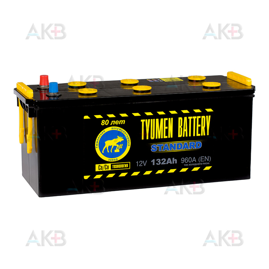 Автомобильный аккумулятор Tyumen Battery Standard 132 Ач обр. пол. 960A (513х189х230)