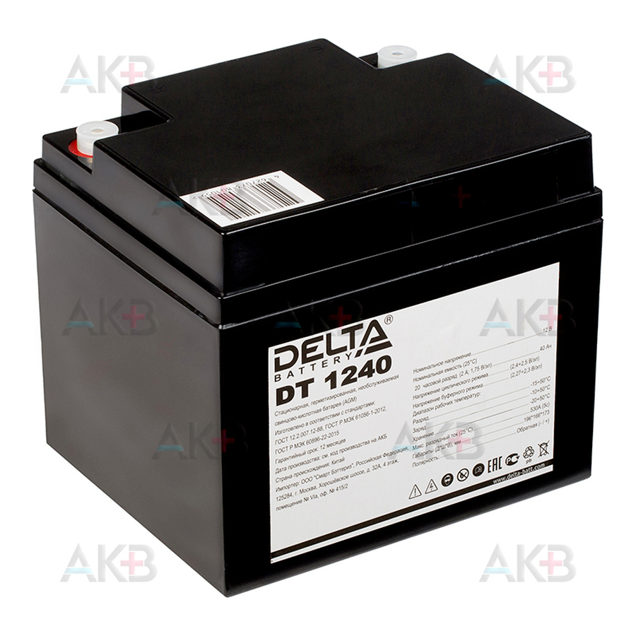 Аккумуляторная батарея Delta DT 1240, 12V 40Ah (197x165x170)