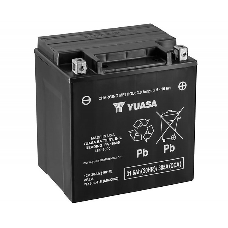 Мото аккумулятор Yuasa YIX30L-BS  31 Ач 400 (166х126х175) обр. пол. AGM сухозяраж.