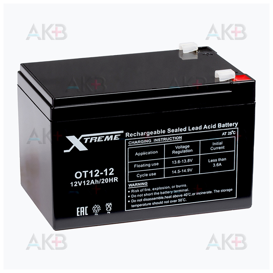 Аккумуляторная батарея Xtreme VRLA 12V 12 Ah (OT12-12) 151x98x95