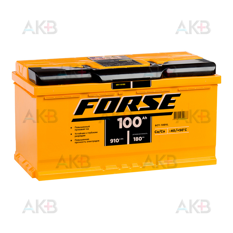 Автомобильный аккумулятор Forse 100L 910A (353x175x190)