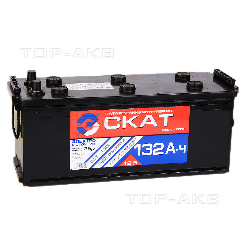 Автомобильный аккумулятор Скат 132 евро 850А (513x189x217)