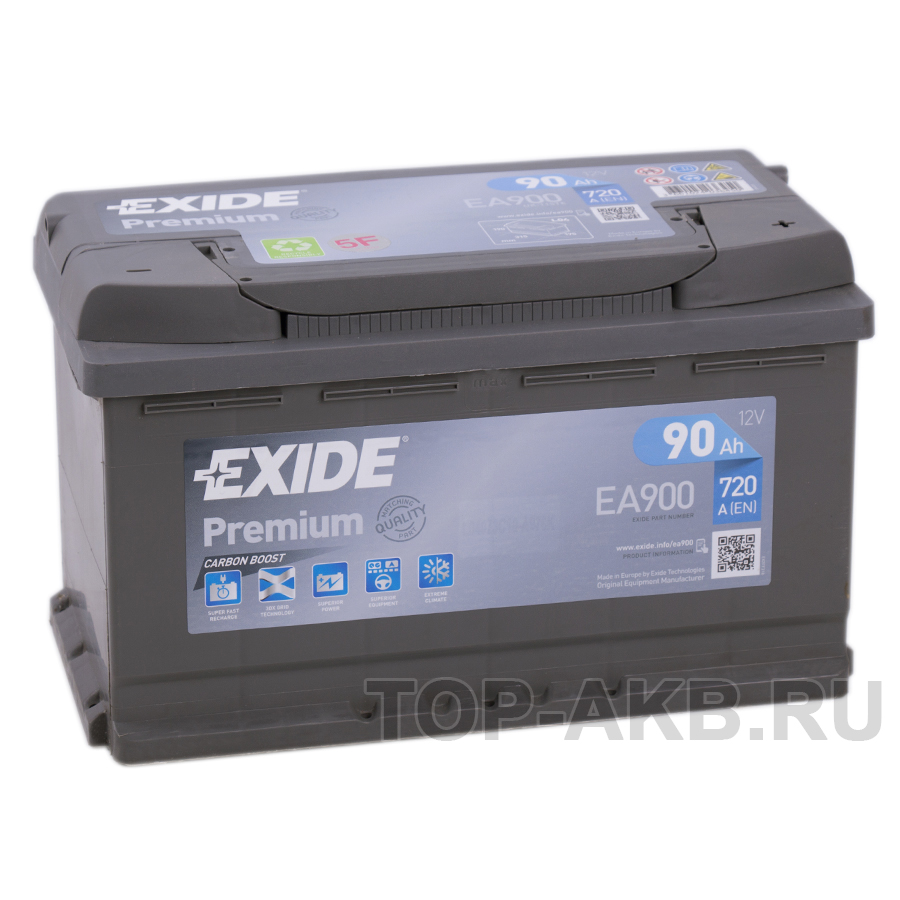 Автомобильный аккумулятор Exide Premium 90R (720А 315х175х190) EA900